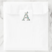 Elegante florale Perlen Ihre Initialen Aufkleber (Tasche)