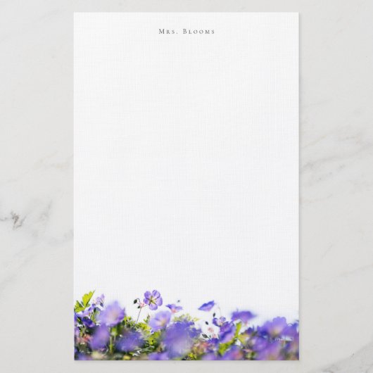 Elegante florale Personalisierte Briefpapier (Vorderseite)