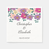 Elegante Florale Personalisierte Hochzeit Serviette (Vorderseite)