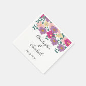 Elegante Florale Personalisierte Hochzeit Serviette (Ecke)