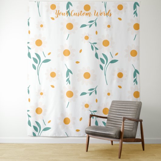 Elegante florale personalisierte Wörter Wandteppich (Beispiel)