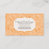 Elegante florale Pfirsichfarbenkarte Visitenkarte (Rückseite)