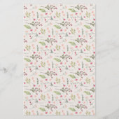 Elegante florale Pink Green Bridal Bingo Game Card (Rückseite)