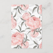 Elegante florale Pink Peony Enclosure Card Begleitkarte (Rückseite)