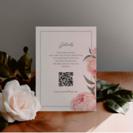 Elegante florale Pink Peony Enclosure Card Begleitkarte