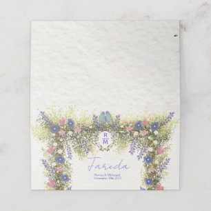 Elegante Florale Platzkarte - Handgezeichnetes Aqu