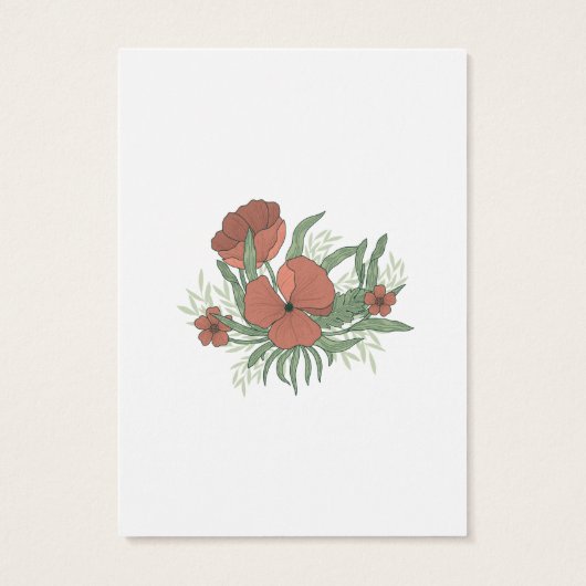 Elegante florale Poppy Ohrring-Kette-Display-Karte (Rückseite)