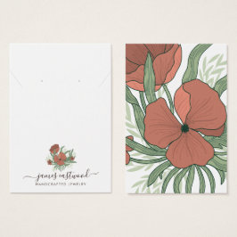 Elegante florale Poppy Ohrring-Kette-Display-Karte