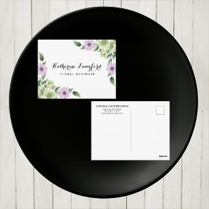 Elegante florale Postkarte   Anpassbare Vorlage
