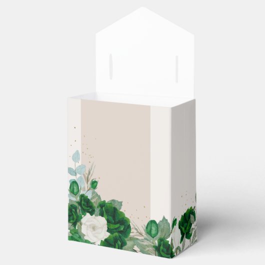 Elegante florale Quinceanera Smaragdgrüne Rose Geschenkschachtel (Geöffnet)