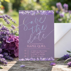 Elegante florale Quinceañera-Speichern Sie das Dat Einladung