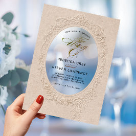 Elegante florale Rahmen Kalligrafie Acryl-Hochzeit Acryleinladungen