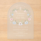 Elegante florale Rahmenbestätigung Acryleinladungen (Vorderseite)