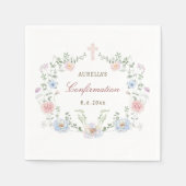 Elegante florale Rahmenbestätigung Serviette (Vorderseite)