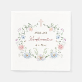 Elegante florale Rahmenbestätigung Serviette