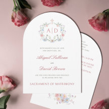 Elegante florale Rahmenmonogramme katholische Hoch