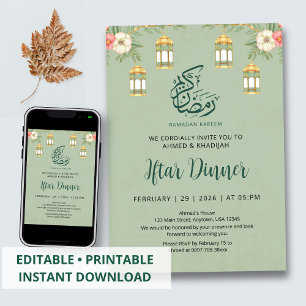 Elegante Florale Ramadan-Iftar-Dinner-Einladung Einladung