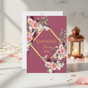 Elegante Florale Ramadan Kareem-Grußkarte  Einladung