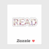 Elegante Florale READ-Typografie - Pastell-Botanik Aufkleber (Blatt)