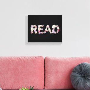 Elegante Florale READ-Typografie - Pastell-Botanik Leinwanddruck