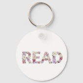 Elegante Florale READ-Typografie - Pastell Botanik Schlüsselanhänger (Vorderseite)