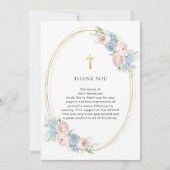 Elegante florale religiöse Beerdigung Dankeschön K Einladung (Vorderseite)