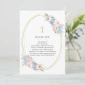 Elegante florale religiöse Beerdigung Dankeschön K Einladung (Stehend Vorderseite)