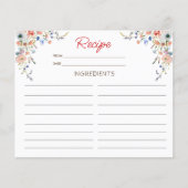 Elegante florale Rezept-Karte (Vorderseite)