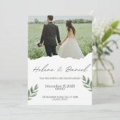 Elegante florale Romance Hochzeit Einladung (Stehend Vorderseite)