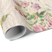 Elegante florale Romantische Rosa Hochzeit Wilde B Geschenkpapier (Rolleneckpunkt)