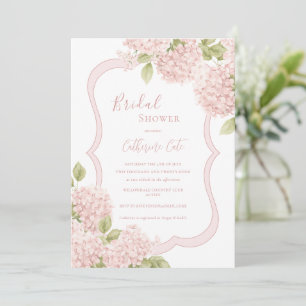 Elegante Florale Rosa Hydrangeen-Brautparty Einladung