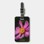 Elegante florale Rosa Japanische Anemone-Blume Gepäckanhänger (Vorderseite vertikal)