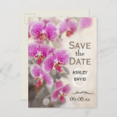 Elegante, florale Rosa Orchideen Blume Ankündigungspostkarte (Vorne/Hinten)
