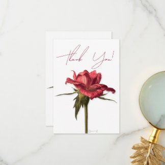 Elegante florale Rose Danke Karte