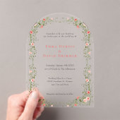 Elegante florale Rose einfache Skripthochzeit Acryleinladungen (Insitu (Handheld))