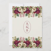 Elegante florale Rose Hochzeit Einladung (Rückseite)