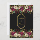 Elegante florale Rose Islamische Hochzeit Einladung (Rückseite)