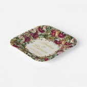 Elegante florale Rose Islamische Hochzeit Pappteller (Gewinkelt)