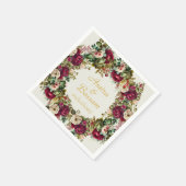 Elegante florale Rose Islamische Hochzeit Serviette (Ecke)