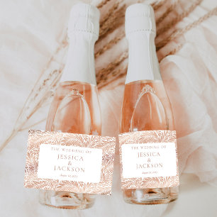 Elegante florale roségoldene Champagner-Etiketten Schaumweinetikett