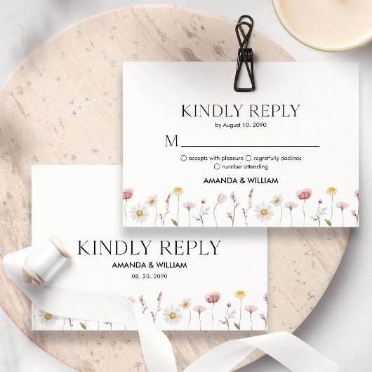 Elegante florale RSVP-Karte für Hochzeiten RSVP Karte