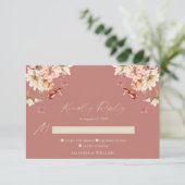 Elegante florale RSVP-Karte für Hochzeiten RSVP Karte (Stehend Vorderseite)