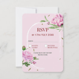 Elegante Florale RSVP-Karte in Softpink für die Ho RSVP Karte