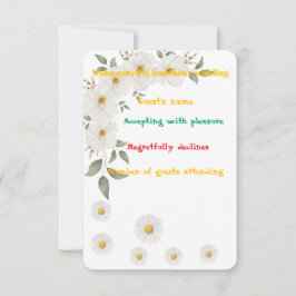 Elegante florale RSVP-Karte - personalisierte Brei RSVP Karte