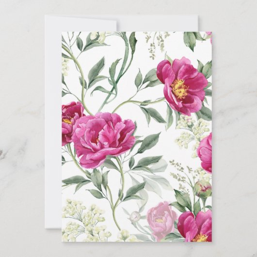 Elegante florale rustikale Burgundy Pink Wedding Einladung (Rückseite)