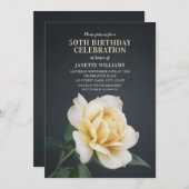 Elegante florale Rustikale Gelbe Rose Moderne Gebu Einladung (Vorne/Hinten)