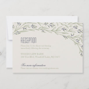 Elegante florale rustikale Hochzeitsempfangskarte Einladung