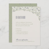 Elegante, florale rustikale Hochzeitskarte Begleitkarte (Vorne/Hinten)