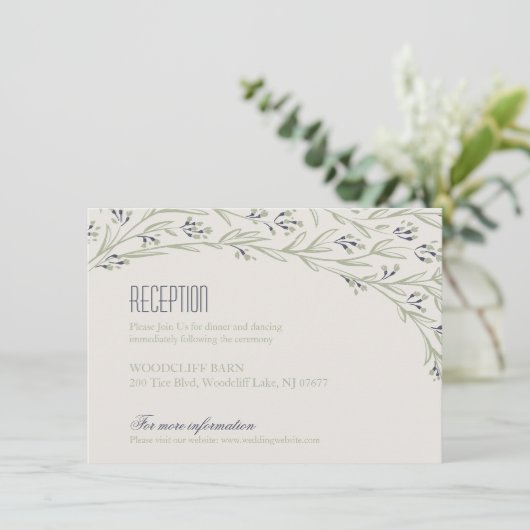 Elegante florale rustikale Hochzeitskarte Einladung (Stehend Vorderseite)