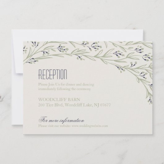 Elegante florale rustikale Hochzeitskarte Einladung (Vorderseite)